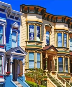 San Francisco Row Houses Art Diamond Painting