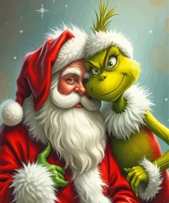 Santa And Grinch Art Diamond Painting