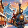 Santa Christmas Train Diamond Painting