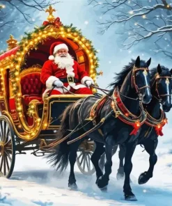 Santa Claus On A Horse Art Diamond Painting