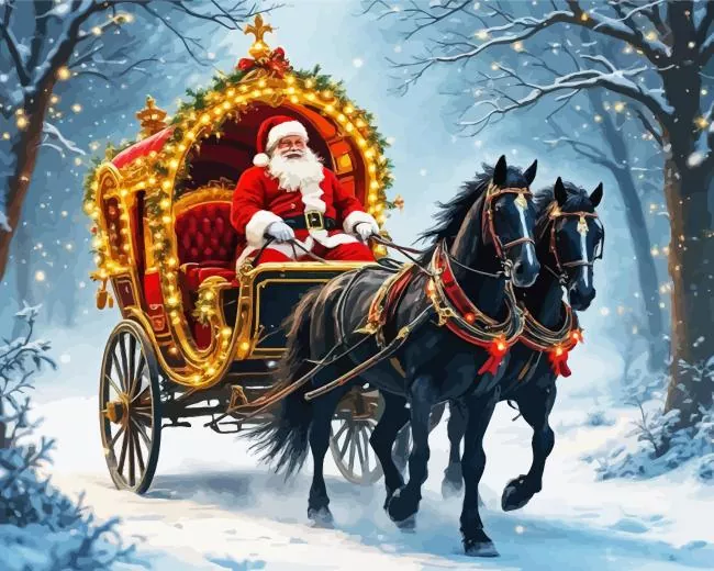 santa claus on a horse art Diamond Paintings Santa Claus On A Horse Art Diamond Painting