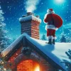 Santa On The Roof Diamond Painting