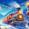 Santa Train Art Diamond Painting