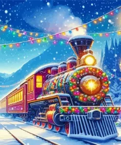 Santa Train Art Diamond Painting