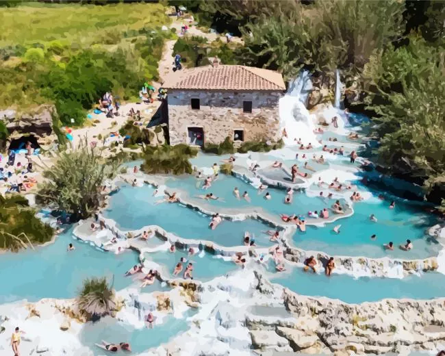 saturnia hot springs art Diamond Paintings Saturnia Hot Springs Art Diamond Painting