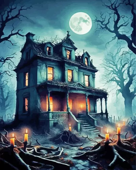 scary halloween art Diamond With Numbers Scary Halloween Art Diamond Painting