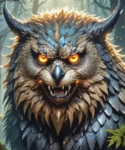 Scary Owlbear Art Diamond Painting