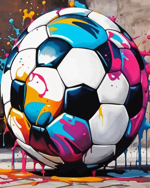 scoccer ball art Diamond By Numbers Soccer Ball Art Diamond Painting