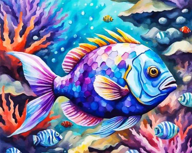 sea blue fish Diamond Paintings Sea Blue Fish Diamond Painting