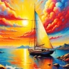 Seascape Sailboat Art Diamond Painting