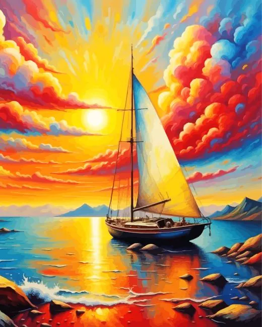 seascape sailboat art Diamond Paintings Seascape Sailboat Art Diamond Painting