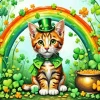 St Patricks Day Cat Diamond Painting