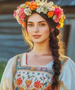 Traditional Lithuanian Woman Diamond Painting