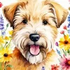 Wheaten Terrier And Flowers Diamond Painting