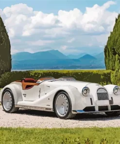 White Morgan Car Diamond Painting