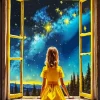 Window Girl Diamond Painting