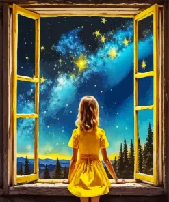 Window Girl Diamond Painting