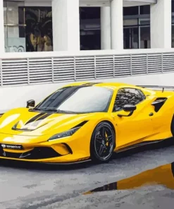Yellow Ferrari Car Diamond Painting