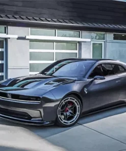 Black Charger Daytona Car Diamond Painting
