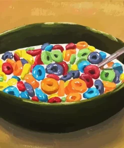 Cereal And Milk Bowl Art Diamond Painting