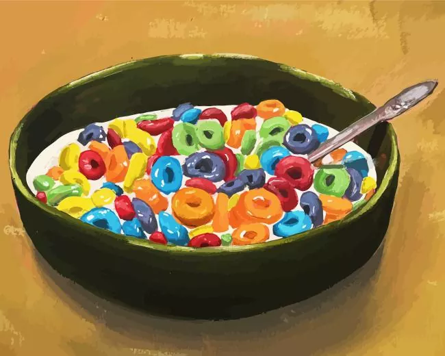 Cereal and milk bowl art Diamond Paintings Cereal And Milk Bowl Art Diamond Painting