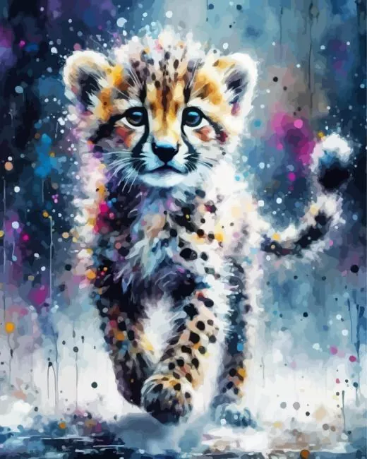 aesthetic baby cheetah Diamond Dotz Aesthetic Baby Cheetah Diamond Painting