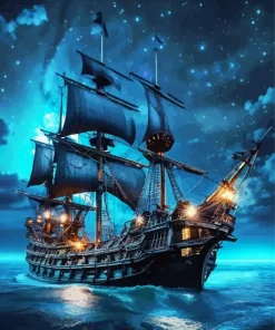 Aesthetic Pirate Ship Art Diamond Painting