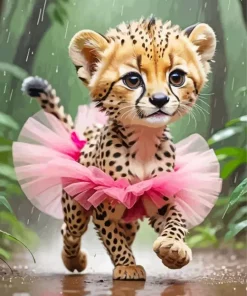 Ballerina Baby Cheetah Diamond Painting