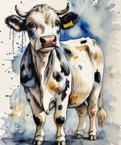 Black And White Cattle Art Diamond Painting