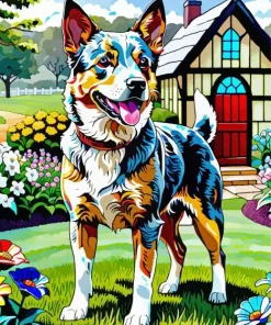 Cattle Dog Art Diamond Painting