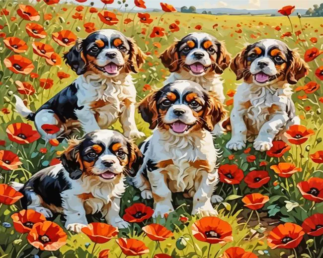 cavalier king charles puppies Diamond Dotz Cavalier King Charles Puppies Diamond Painting