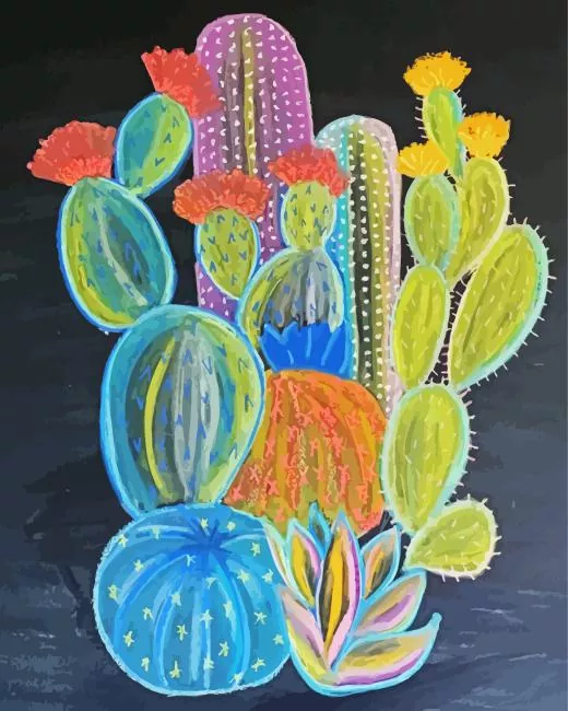 chalk cactus Diamond Paintings Chalk Cactus Diamond Painting