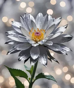 Cool Silver Flower Diamond Painting