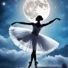 Full Moon Silhouette Of A Ballerina Diamond Painting
