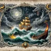 Ship In Storm Art Diamond Painting