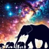 Silhouette Family Elephant Diamond Painting