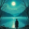 Silhouette Lonely Man Diamond Painting